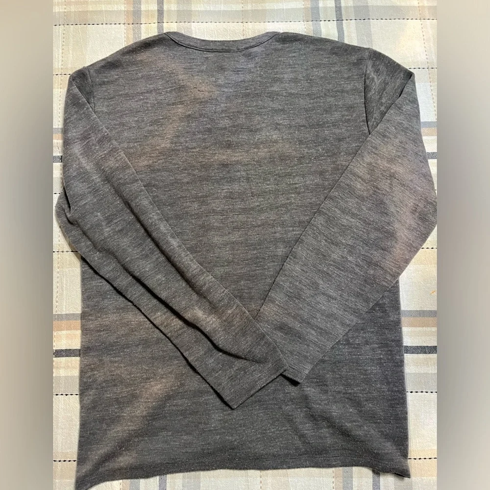 Men's banana republic Gray Henley Long-Sleeve Shirt with Contrast Placket